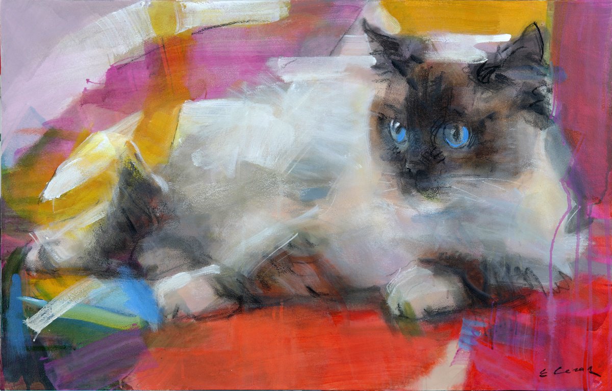  Kitty By Eugene Segal, 30 X 20, Artwork For Sale On Artfinder