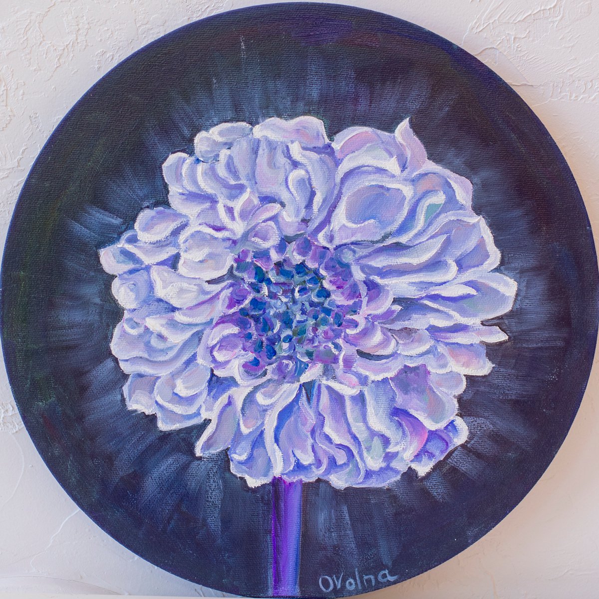 Round Blue Flower by Olga Volna