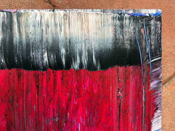 "Burn Out With Me" - Original PMS Abstract Acrylic Painting On Reclaimed Wood Panel - 11.5" x 24"