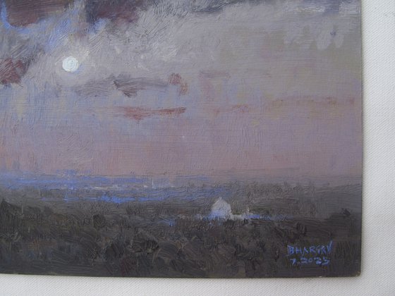 Heavy clouds, light moon