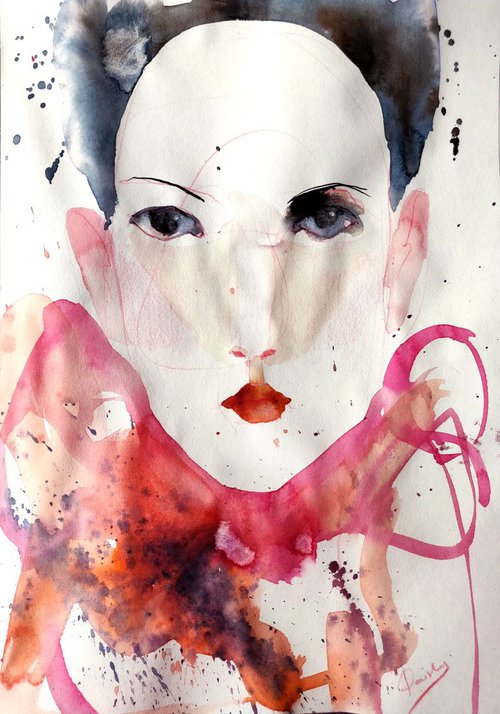 Anticipation - watercolour portrait by Ayna Paisley
