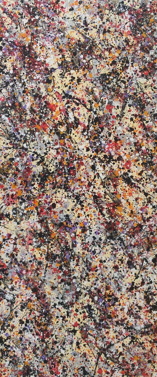 Modern J. Pollock style acrylic by M.Y. by Max Yaskin