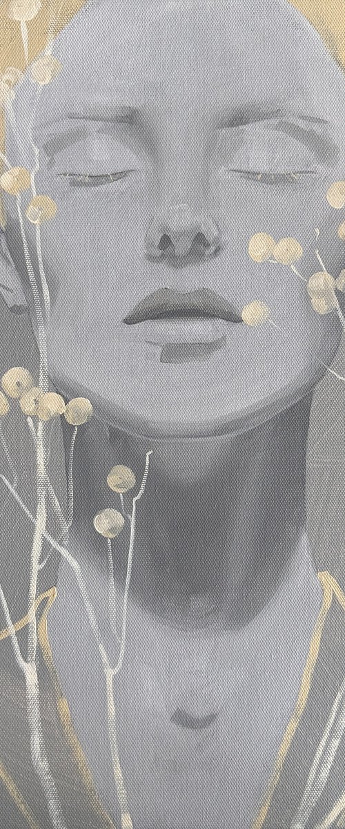 Serenity I - Woman Portrait with Blossoms by Snezhana Zhukova