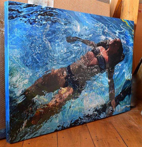 Immersed - Extra Large Swimming Painting