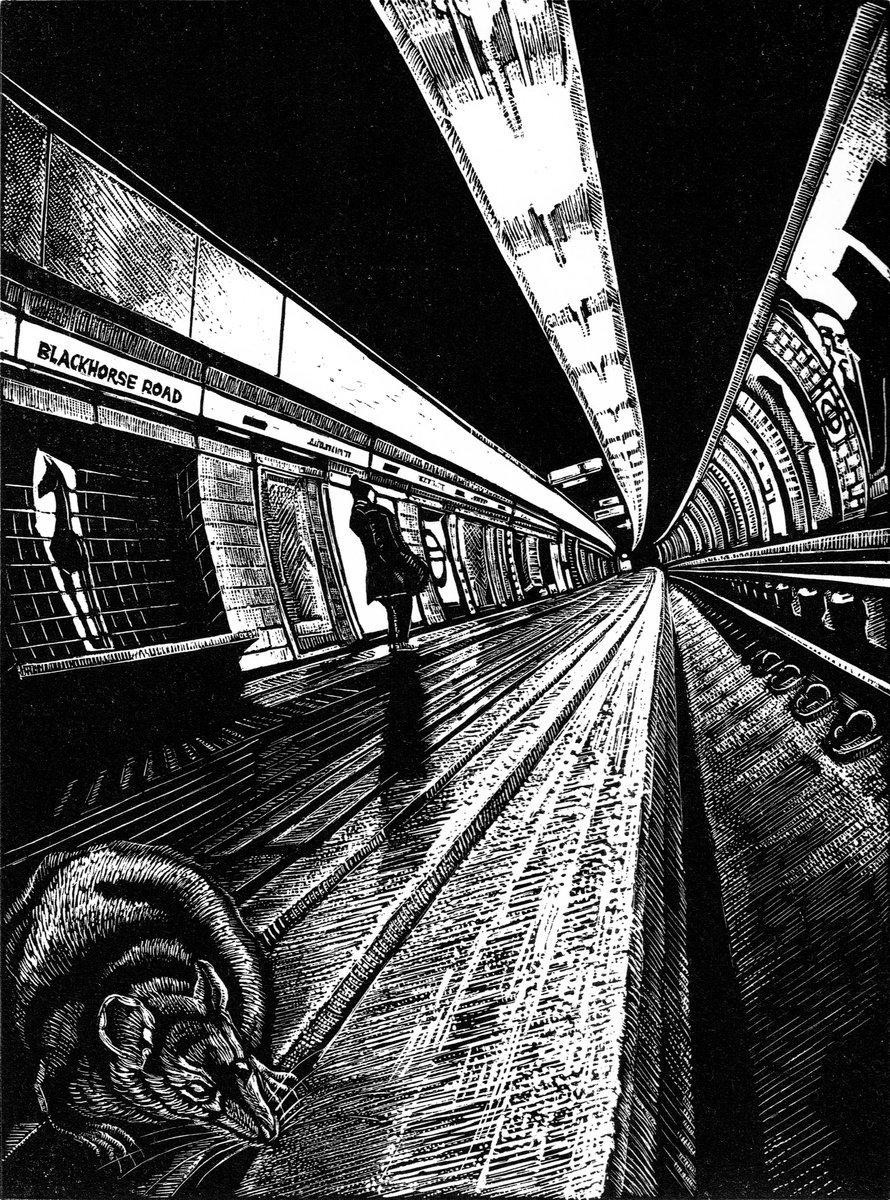 Cityscapes Etchings & Engravings By Rebecca Coleman, 5 X 7", View Subterranea 5: Blackhorse Road, Original Artwork