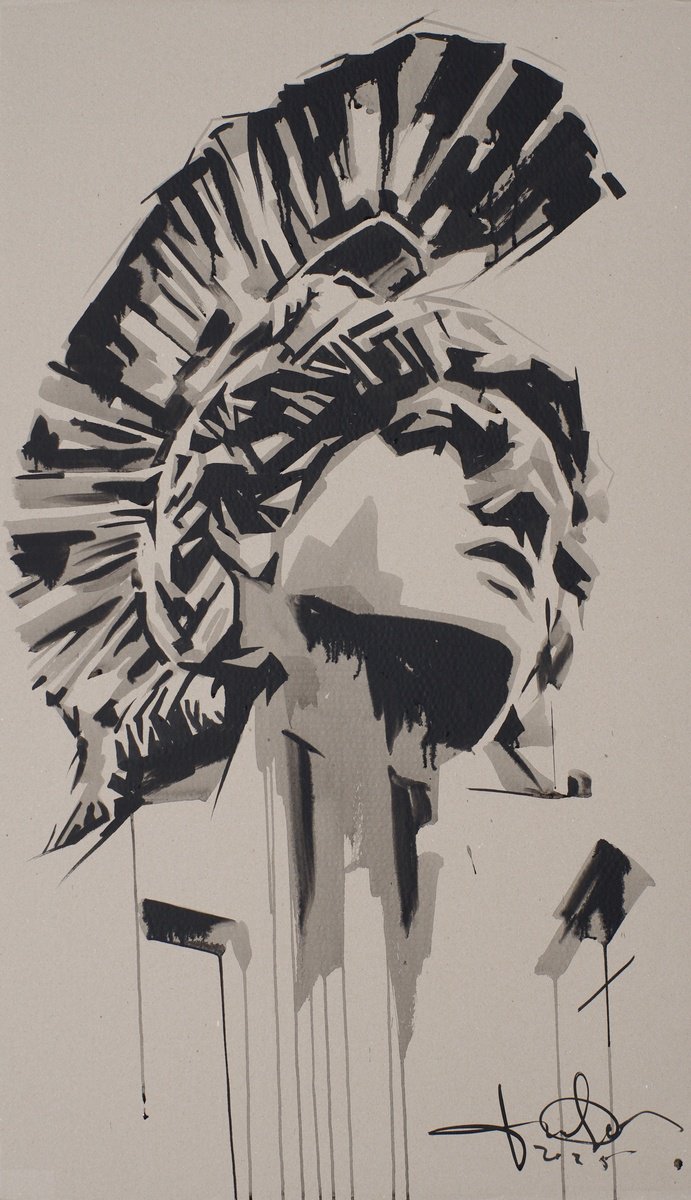 Expressive Ink Drawing , Ares By Dmytro Filatov, 28 X 47, Artwork For Sale On Artfinder