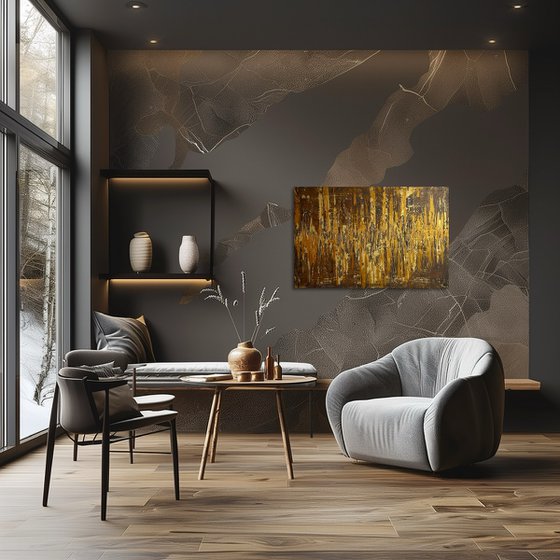 Greengold on brown 60x90