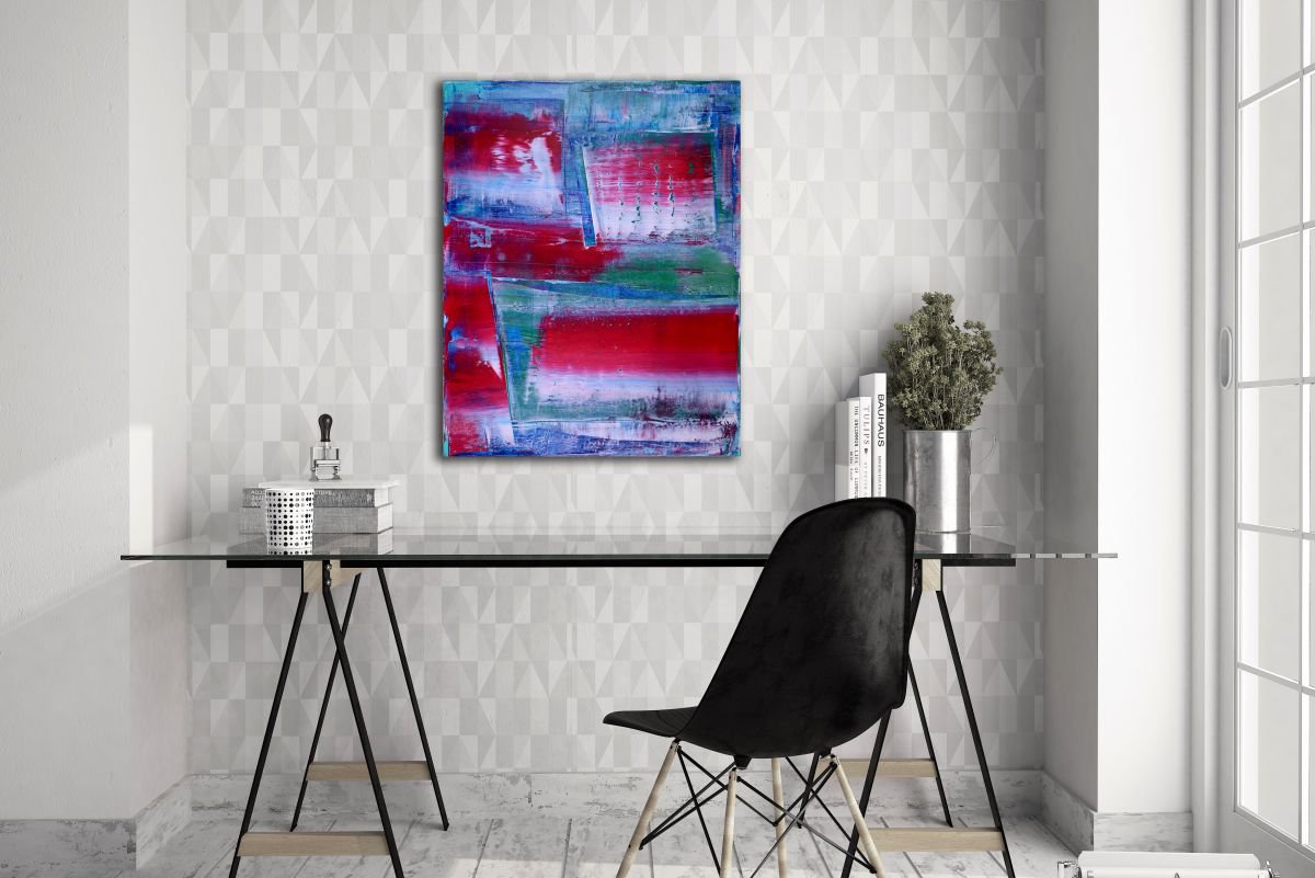 Abstract Acrylic Painting By Nestor Toro, 16 X 20", Taking Off, Original Artwork