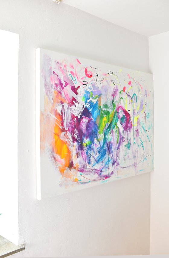 Evolution 100x140cm. / 39" x 55" / large colorful abstract painting (2020)