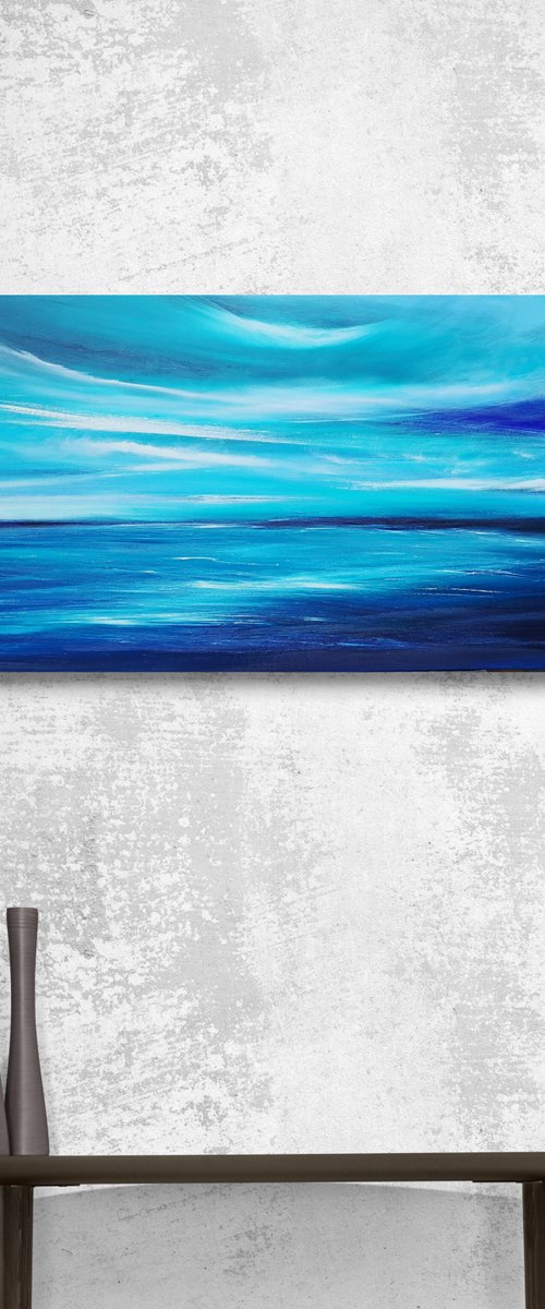 For the Love of Blue I - seascape, emotional, panoramic by Mel Graham