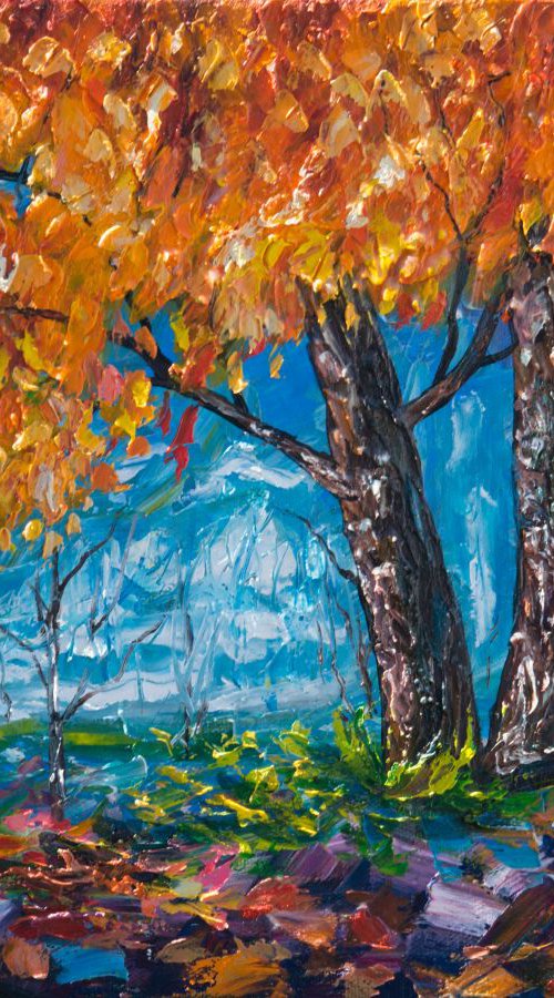SUNRISE TREE (Palette Knife) by Lena Owens at OLena Art