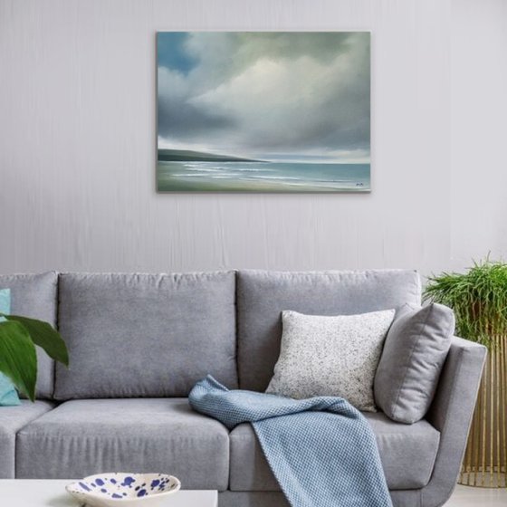 Silent Tide - Original Seascape Oil Painting on Stretched Canvas