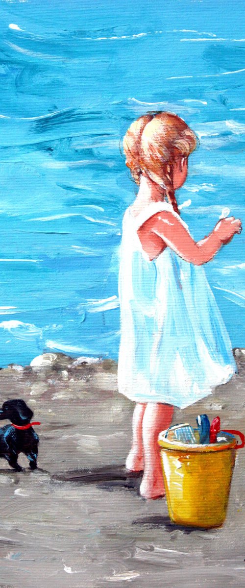"SPECIAL PRICE  FRIENDS 02 ... " ORIGINAL PAINTING PALETTE KNIFE, GIFT,GIRLS, OIL ON CANVAS by mir-jan