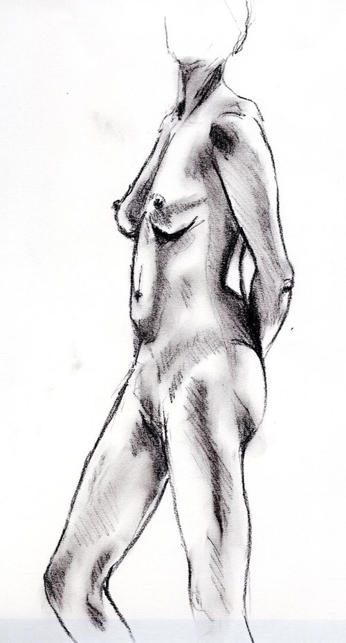 Standing nude by Louise Diggle
