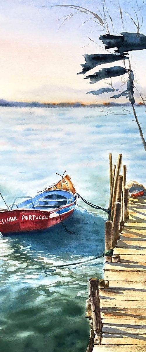 Tomorrow back to sea, original watercolour by Natalia Butenko