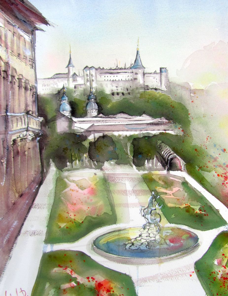 The Mirabell Palace Garden 2 by Violeta Damjanovic-Behrendt