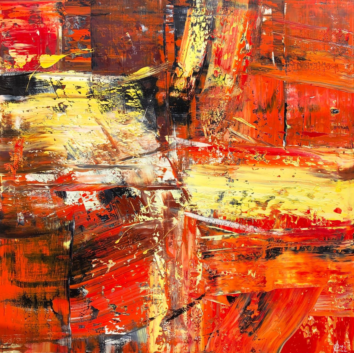 Abstract Oil Painting By Svitlana Andriichenko, 39 X 39", Ecstasy. Hybrid. A66, Original Artwork