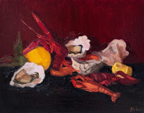 Still Life with crayfish and oysters