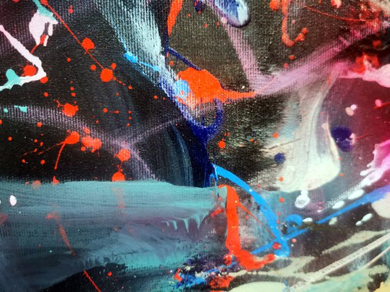 Fascinating enigmatic abstract beautiful action painting driping by O Kloska