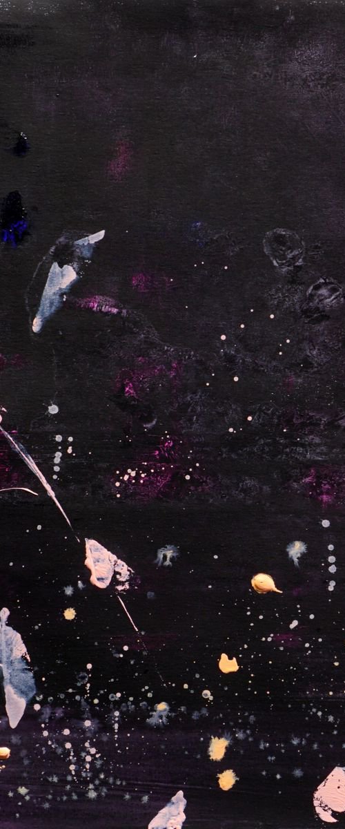 Pink Night watercolor on canvas -20x16in;40x50cm by jelena b