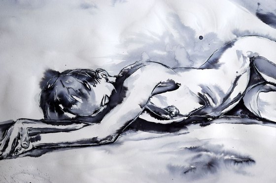 Nude Study in ink / 68 cm x 52 cm