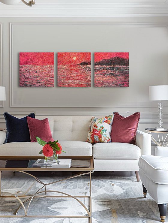 Scarlet Dreams- triptych
