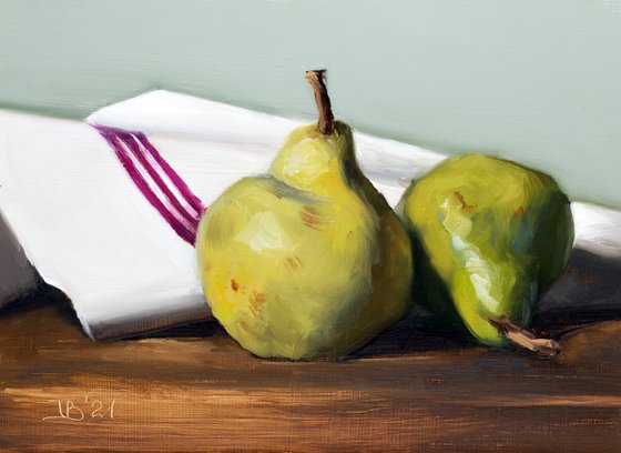 Two Pears and a French Towel