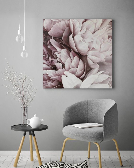 "Peonies bouquet 3" Pink purple peonies art