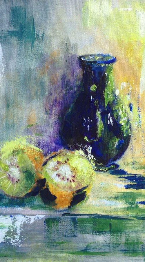 Kiwi with Vase by Rebecca Pells