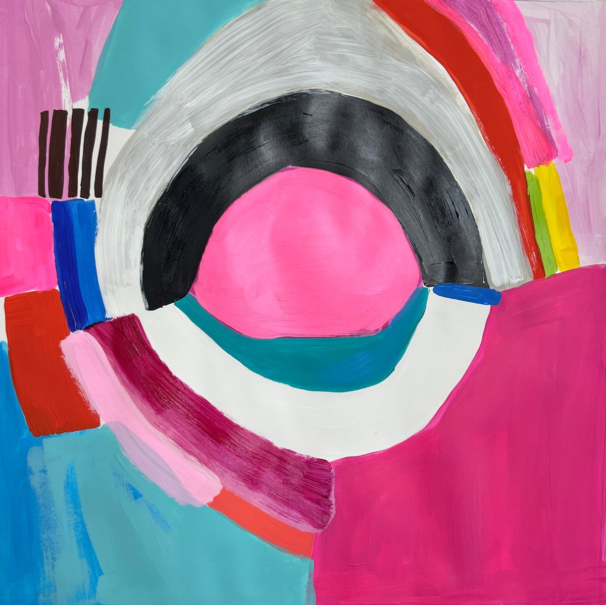 Abstract Pink, White, and Teal by Sasha Robinson