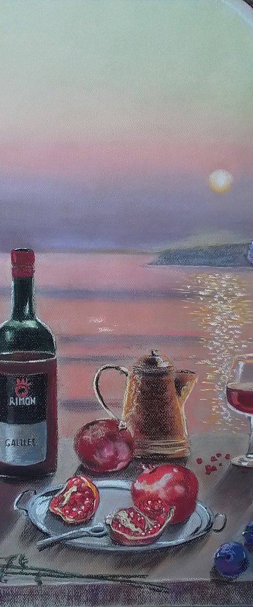 Sunset still life by the sea by Liubov Samoilova