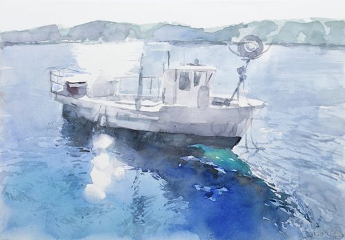 FIshing ship by Goran Žigolić Watercolors