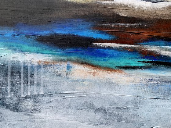 The Breath of Wind - TEXTURED ABSTRACT ART – MODERN LANDSCAPE PAINTING. READY TO HANG!