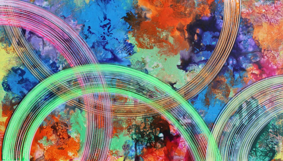 Abstract Acrylic Painting By Tingqun Zhang, 63 X 36", 2023.5.1, Original Artwork