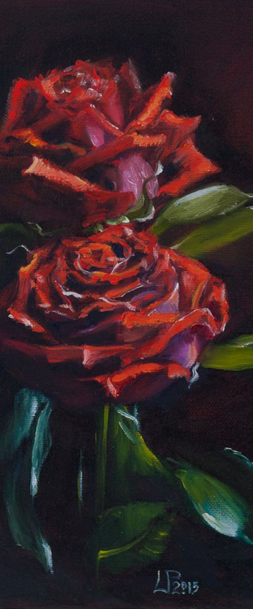 Red Roses by Liudmila Pisliakova