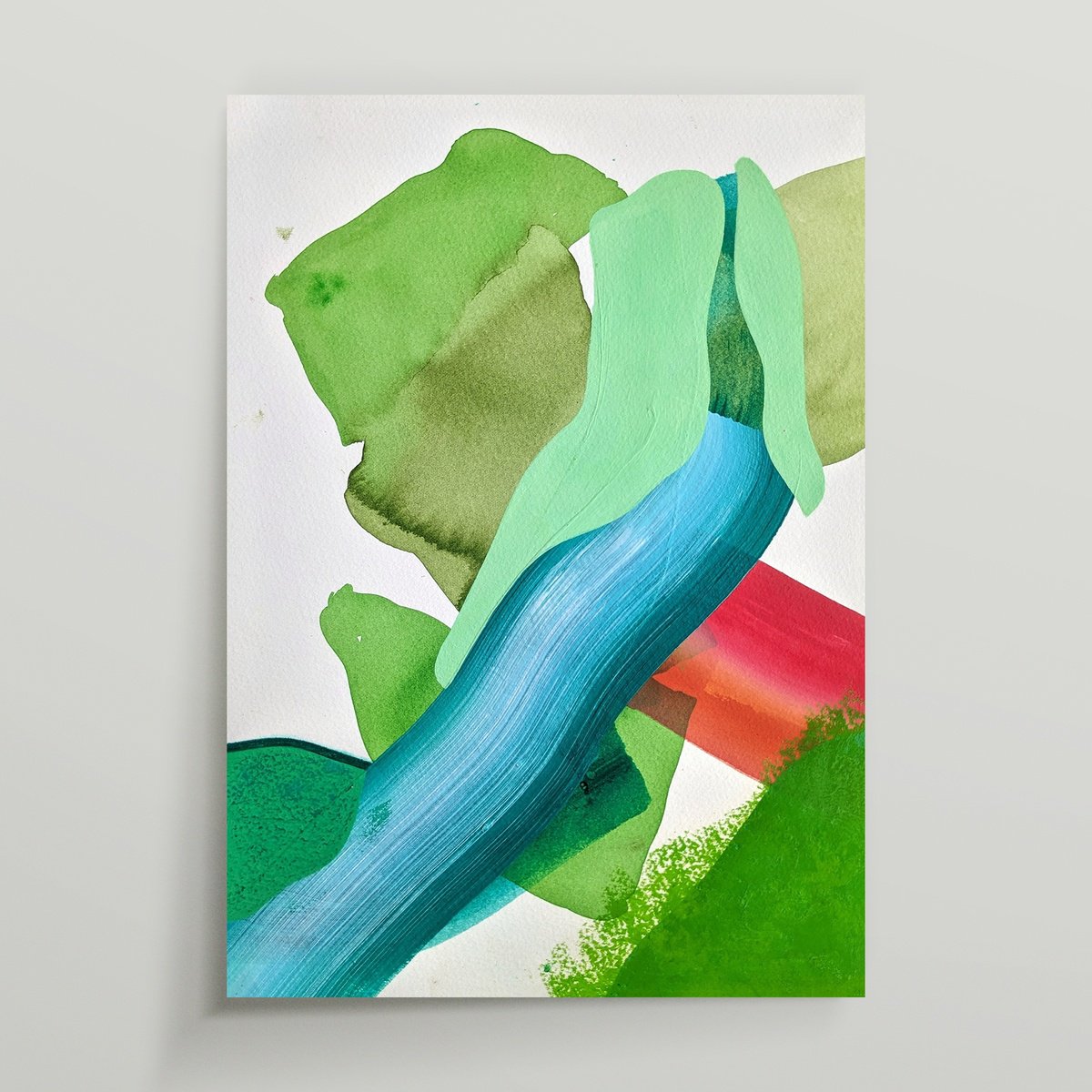 Abstract Acrylic Painting By Smit Khond, 8 X 12", Salads, Ii, Original Artwork