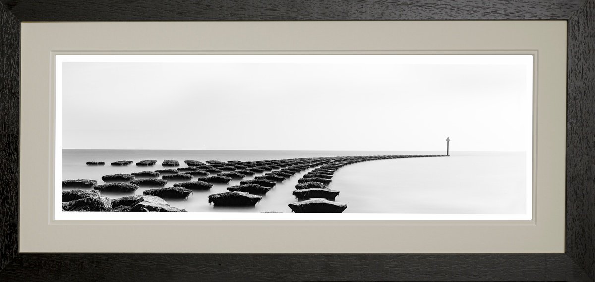 Photorealistic Landscape Photograph By Michael Mchugh, 29 X 14", Cobbold Point B&W Suffolk, Original Artwork
