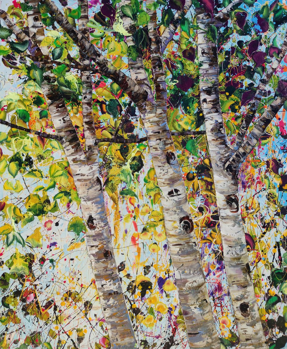 Birch Grove By Angie Wright, 59 X 71, Artwork For Sale On Artfinder