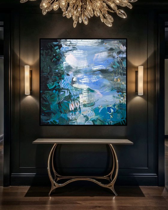 WATER LILIES IN THE MOONLIGHT