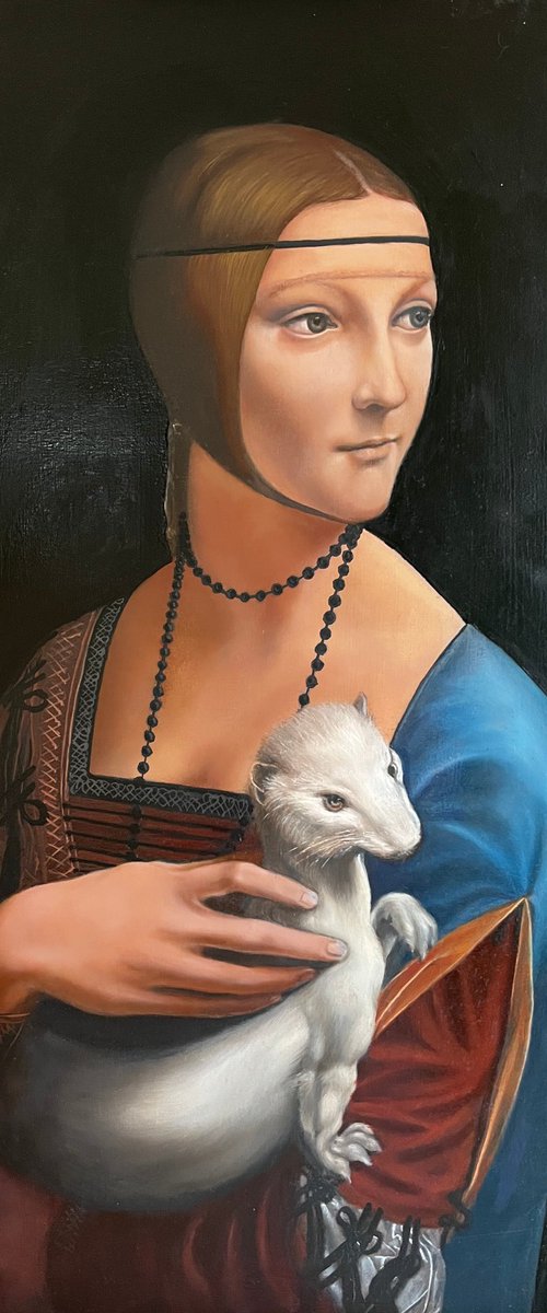 Leonardo’s Lady with Ermine (In Progress) by Angelo Di Carlo