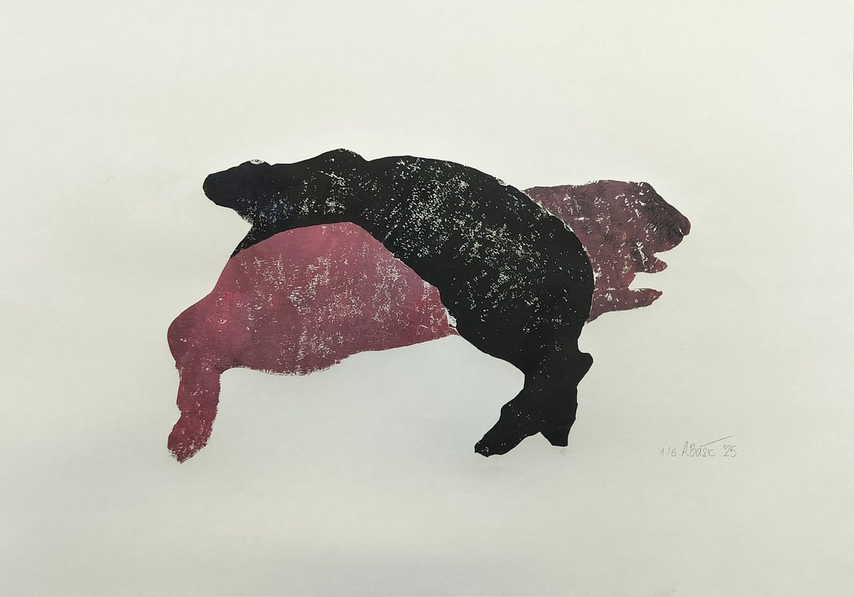 Illustrative Animal Limited Edition Print By Aleksandar Basic, 23 X 17, Rabbits 1/6, Original Artwork