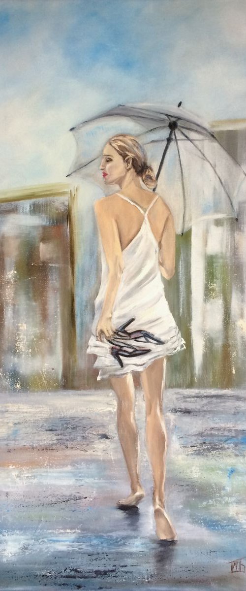 Girl in the summer rain by Ira Whittaker