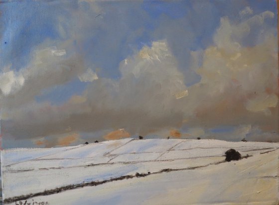 Snow on Garrowby Hill