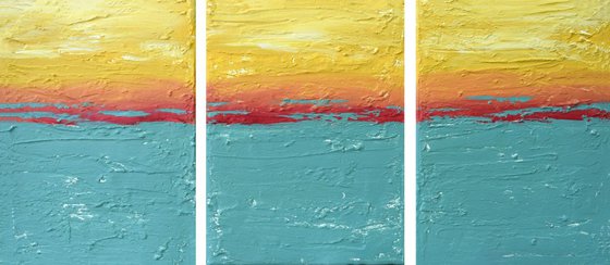 Turquoise Flats 3 panel canvas