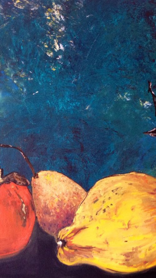 Persimon and pears by Elisabetta Mutty