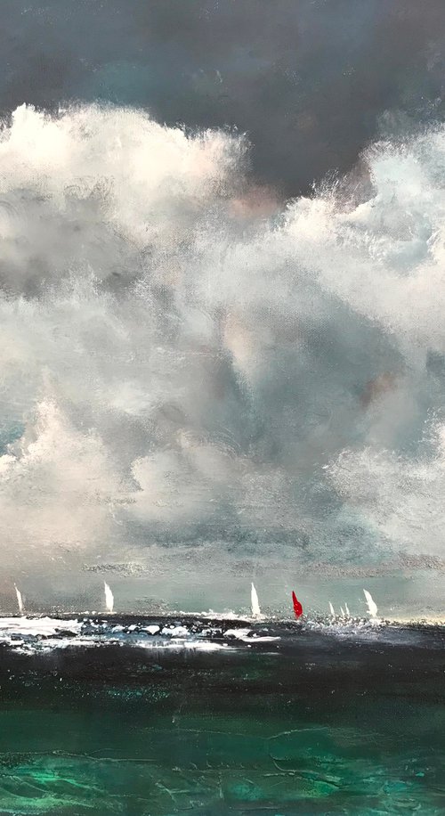 Red Sails Painted Skies by Maxine Anne  Martin