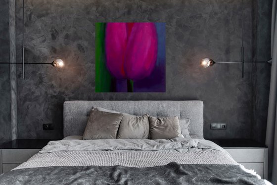 Abstract Floral painting Tulips large art