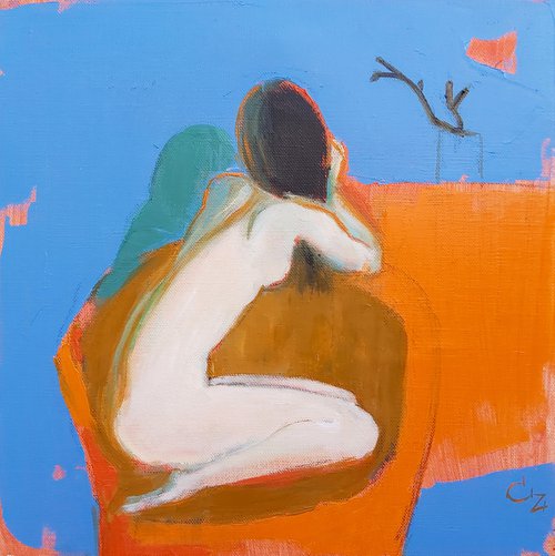 orange armchair by Victoria Cozmolici