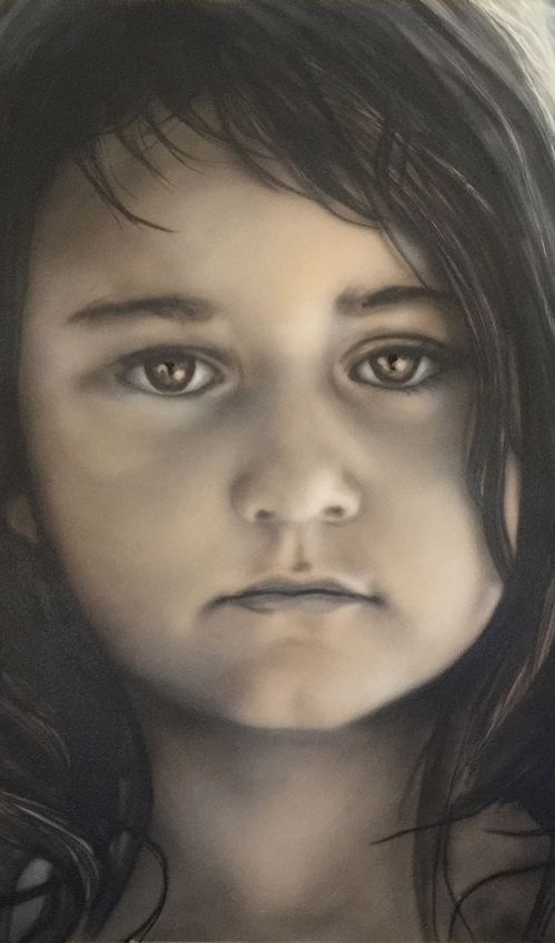 Amelia, aged 4 (183 x 130cm) - COMMISSION by David Tracey
