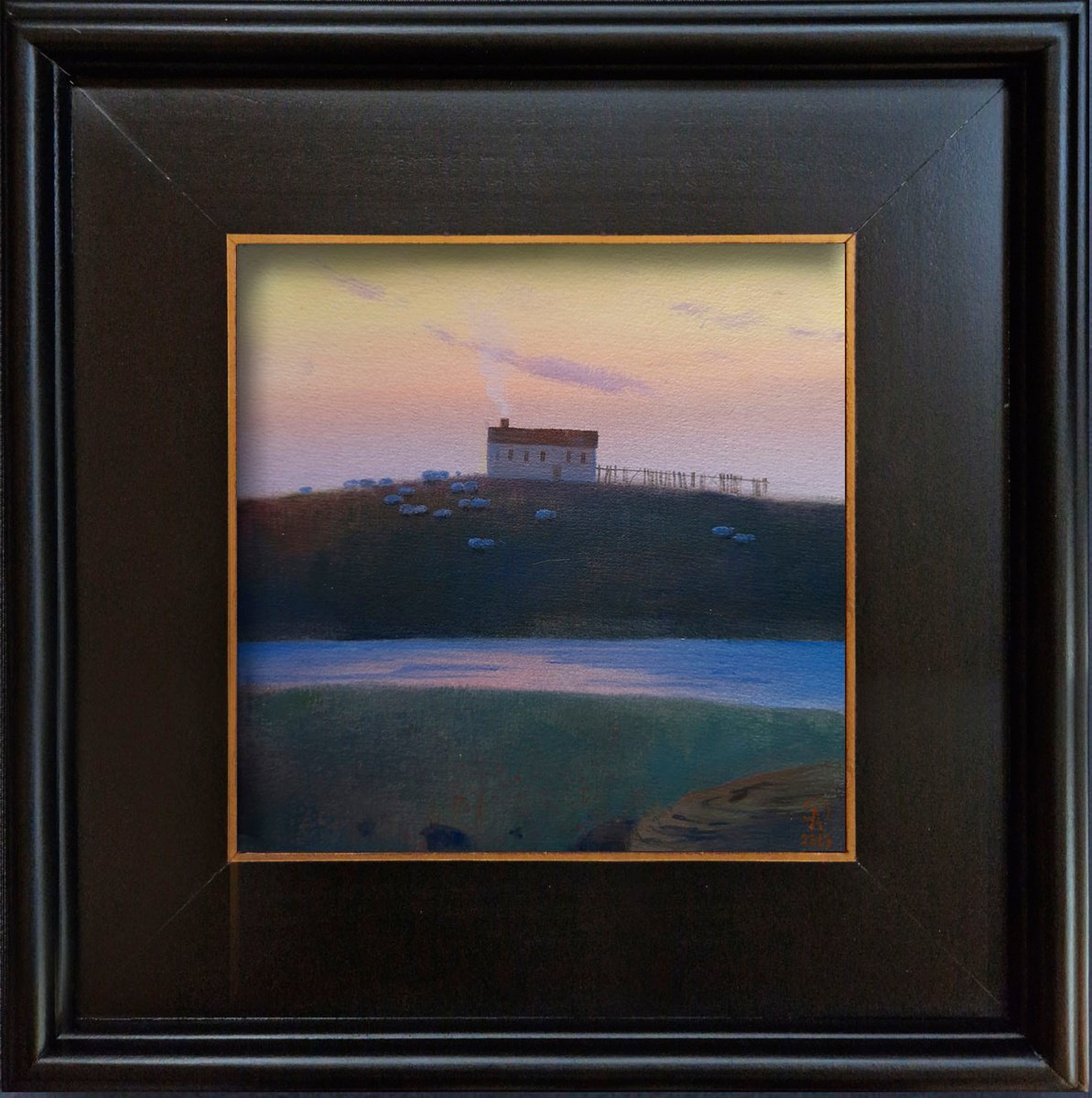 Landscape Acrylic Painting By Ayna Paisley, 14 X 14, Pastoral Peace, Original Artwork